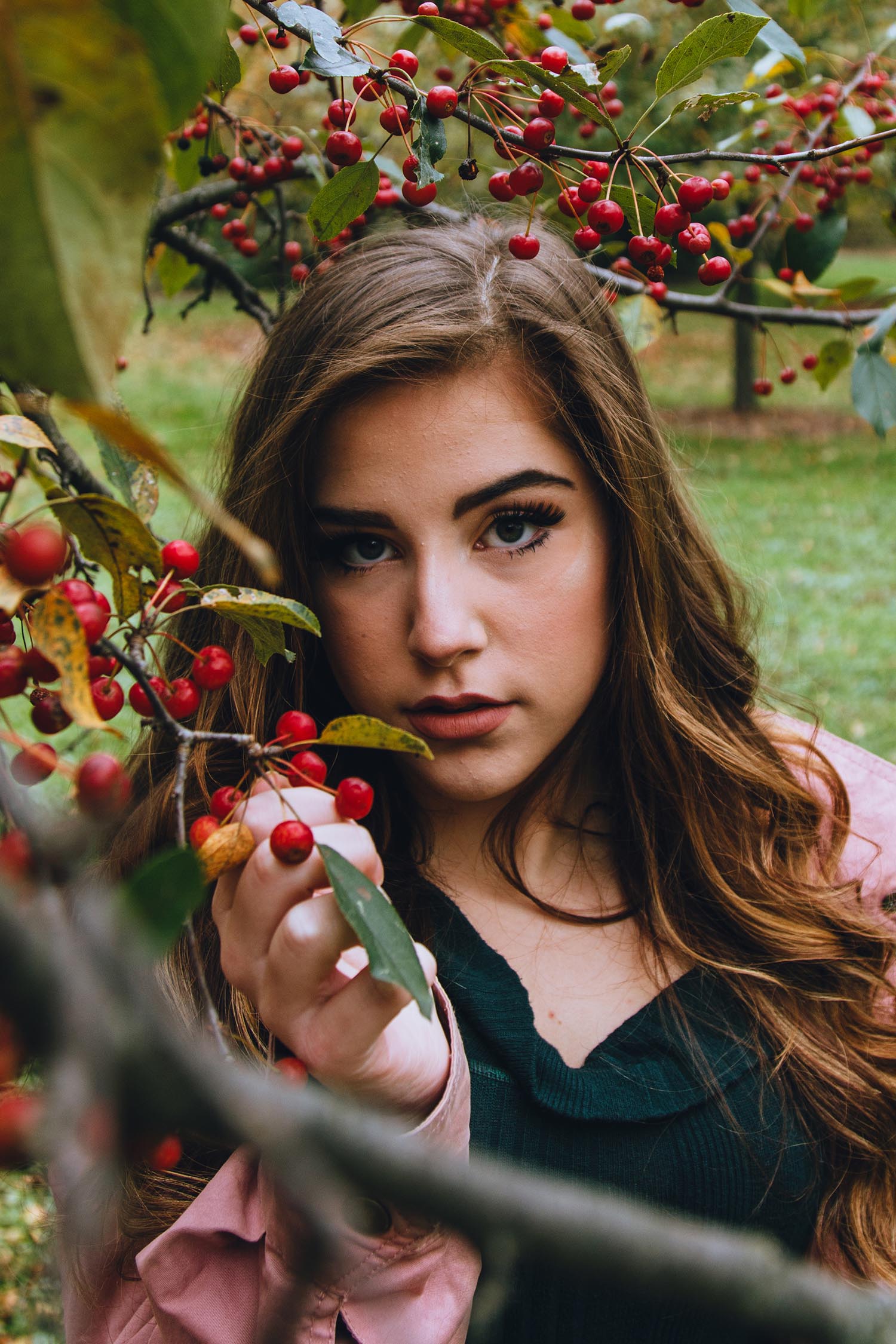 Girl in cherry Tree